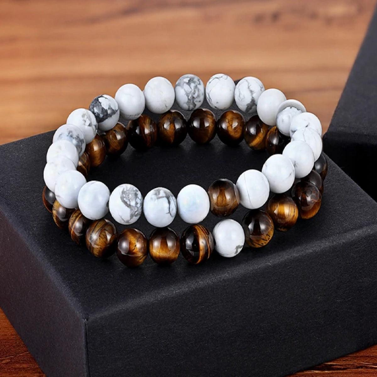 Premium Natural Stone Beads Bracelet - Polished - dealskart.com.au