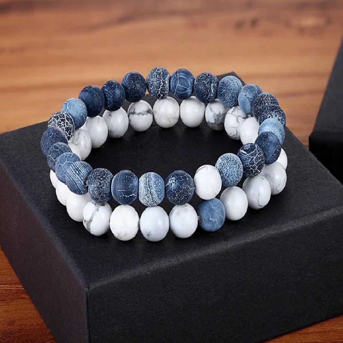 Premium Natural Stone Beads Bracelet - Polished - dealskart.com.au