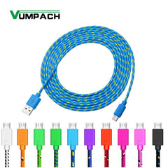 Vumpach Nylon Braided Micro USB Cable 1m/2m/3m Data Sync USB Charger Cable For Samsung HTC LG Huawei Xiaomi Android Phone Cables - dealskart.com.au