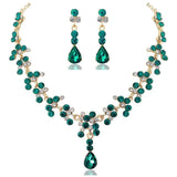 Dazzling Premium Rhinestone Women's Jewelry Set - Water Drop Style - dealskart.com.au