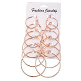 Oversize Gold Color Big Circle Hoop Earrings Set for Women Vintage Steampunk Ear Clip Wedding Party Jewelry Gift 2019 Wholesale - dealskart.com.au