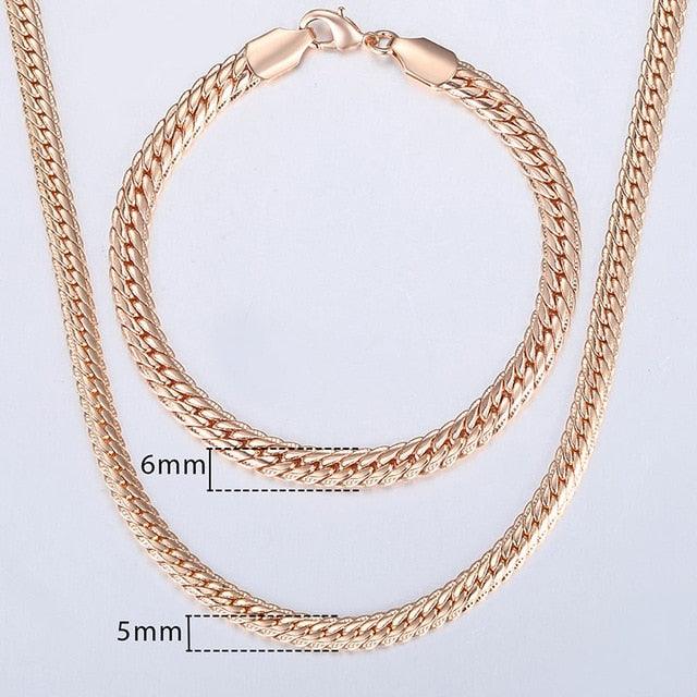 Davieslee Women's Rose Gold Braided Chain Necklace Set - dealskart.com.au