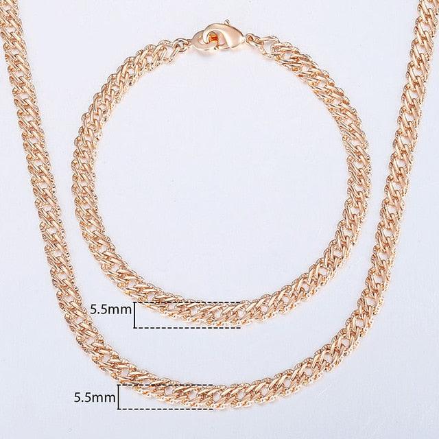 Davieslee Women's Rose Gold Braided Chain Necklace Set - dealskart.com.au