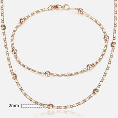 Davieslee Women's Rose Gold Braided Chain Necklace Set - dealskart.com.au