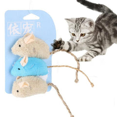 Pet Accessories- 3Pcs Soft Mouse Playing Toy - dealskart.com.au