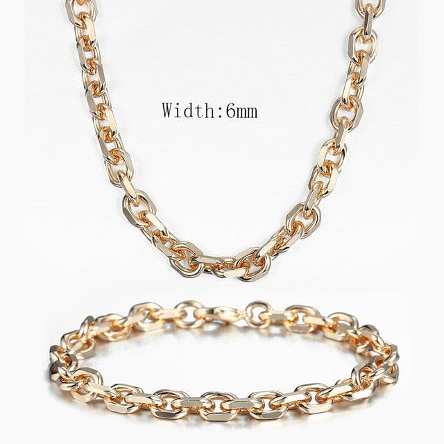 Davieslee Women's Rose Gold Braided Chain Necklace Set - dealskart.com.au