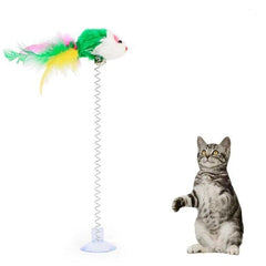 Pet Accessories- Cute Cat Interactive Spring Feather Toy - dealskart.com.au