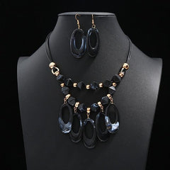 Women's Acrylic Made Long Tassel Pendant Set - Beaded - dealskart.com.au