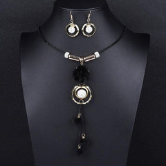 Women's Acrylic Made Long Tassel Pendant Set - Beaded - dealskart.com.au