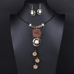 Women's Acrylic Made Long Tassel Pendant Set - Beaded - dealskart.com.au