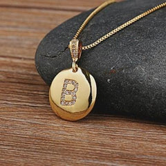 Top Quality Gold Initial Letter Necklace - CZ Charm Pendants for Women and Girls - dealskart.com.au