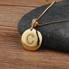 Top Quality Gold Initial Letter Necklace - CZ Charm Pendants for Women and Girls - dealskart.com.au