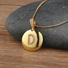 Top Quality Gold Initial Letter Necklace - CZ Charm Pendants for Women and Girls - dealskart.com.au