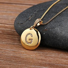 Top Quality Gold Initial Letter Necklace - CZ Charm Pendants for Women and Girls - dealskart.com.au