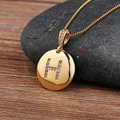 Top Quality Gold Initial Letter Necklace - CZ Charm Pendants for Women and Girls - dealskart.com.au