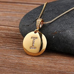 Top Quality Gold Initial Letter Necklace - CZ Charm Pendants for Women and Girls - dealskart.com.au