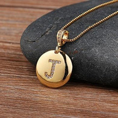 Top Quality Gold Initial Letter Necklace - CZ Charm Pendants for Women and Girls - dealskart.com.au