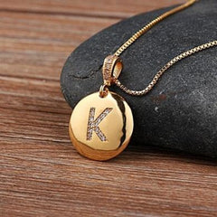 Top Quality Gold Initial Letter Necklace - CZ Charm Pendants for Women and Girls - dealskart.com.au