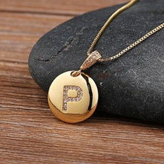 Top Quality Gold Initial Letter Necklace - CZ Charm Pendants for Women and Girls - dealskart.com.au