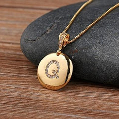 Top Quality Gold Initial Letter Necklace - CZ Charm Pendants for Women and Girls - dealskart.com.au