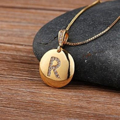 Top Quality Gold Initial Letter Necklace - CZ Charm Pendants for Women and Girls - dealskart.com.au