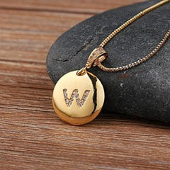 Top Quality Gold Initial Letter Necklace - CZ Charm Pendants for Women and Girls - dealskart.com.au