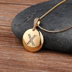 Top Quality Gold Initial Letter Necklace - CZ Charm Pendants for Women and Girls - dealskart.com.au