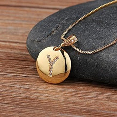 Top Quality Gold Initial Letter Necklace - CZ Charm Pendants for Women and Girls - dealskart.com.au