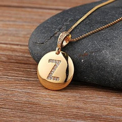 Top Quality Gold Initial Letter Necklace - CZ Charm Pendants for Women and Girls - dealskart.com.au