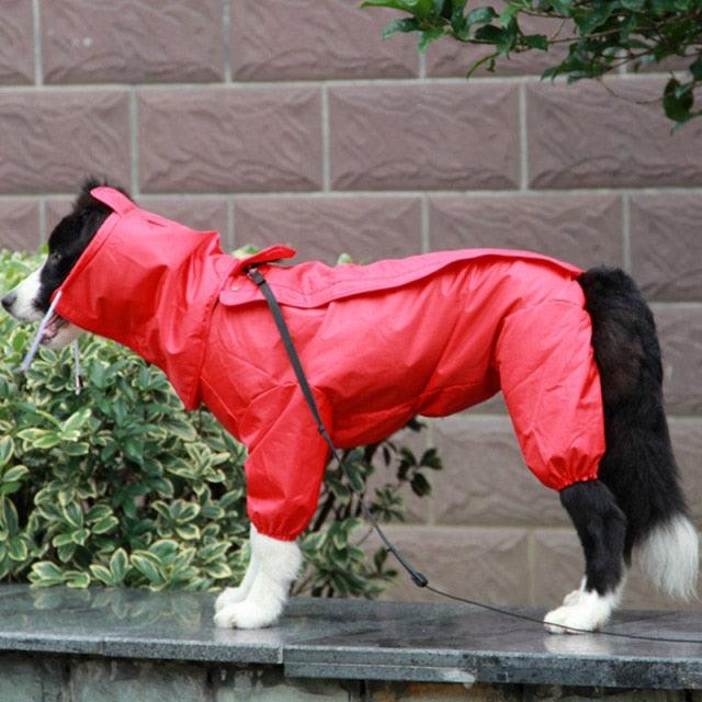 Pet Large Dog Raincoat Outdoor Waterproof Clothes Hooded Jumpsuit Cloak For Small Big Dogs Overalls Rain Coat Labrador - dealskart.com.au