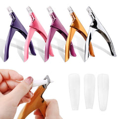 Professional Nail Art Clipper Special type U word False Tips Edge Cutters Manicure Colorful Stainless Steel Nail Art Tools - dealskart.com.au