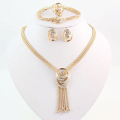 Carol Jewelry Women's Gold Finished Necklace Set - Multi Rope - dealskart.com.au