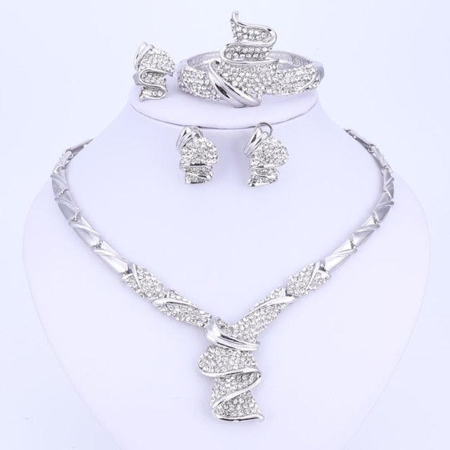 Carol Jewelry Women's Necklace Set - Premium Rhinestone Studded - dealskart.com.au