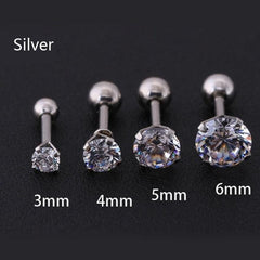 1 pcs/bag Size 3/4/5/6mm 4 Colors Medical titanium needle True zircon Ear Studs Boys and girls Earrings For DIY Party Earrings - dealskart.com.au