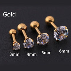 1 pcs/bag Size 3/4/5/6mm 4 Colors Medical titanium needle True zircon Ear Studs Boys and girls Earrings For DIY Party Earrings - dealskart.com.au