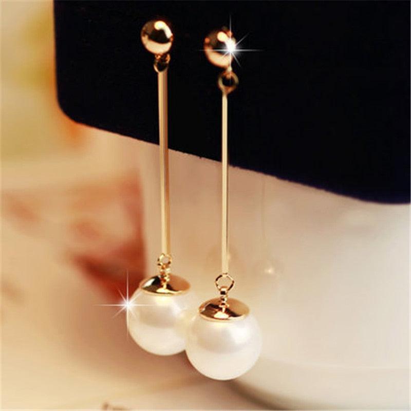 Long Tassel Simulated Pearl Drop Earrings for Women Gift Bijoux Korean jewelry OL Gold Color Pendientes boucle d'oreille - dealskart.com.au