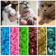 Cat's Claw Paws- Colourful and Soft , 20Pcs with Adhesive | Pet Accessories - dealskart.com.au
