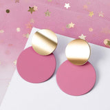 POXAM New Korean Statement Earrings for women Pink Sweet Arcylic Geometric Dangle Drop Gold Earings Brincos 2020 Fashion Jewelry - dealskart.com.au