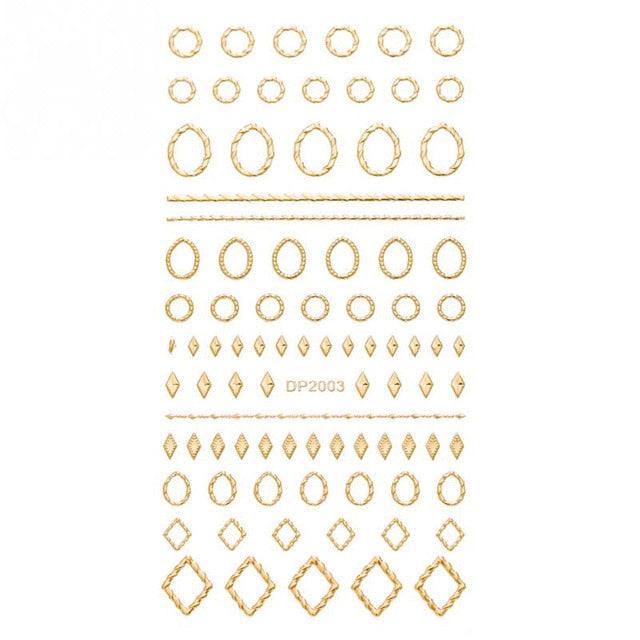 3D Gold Modern and Trendy Nail Foil and Stickers - dealskart.com.au