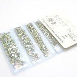 Glass Decorative Nail Art Flatback Crystals - Mixed Size - dealskart.com.au