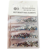 Glass Decorative Nail Art Flatback Crystals - Mixed Size - dealskart.com.au