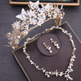Women's Elegant Rhinestone Studded Jewelry Set - With Tiara - dealskart.com.au