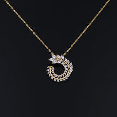 Shimmery Finished Zirconia Crystal Studded Pendant Set - dealskart.com.au