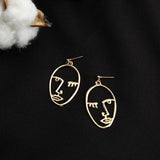 Punk Human Face Drop Earrings For Women Retro Abstract Hollow out Statement Hand Metal Fashion Dangle Earring Jewelry - dealskart.com.au