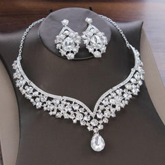 Women's Genuine Rhinestone Studded Bridal Jewelry Set - dealskart.com.au