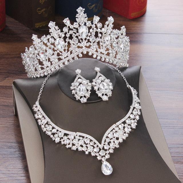 Women's Genuine Rhinestone Studded Bridal Jewelry Set - dealskart.com.au