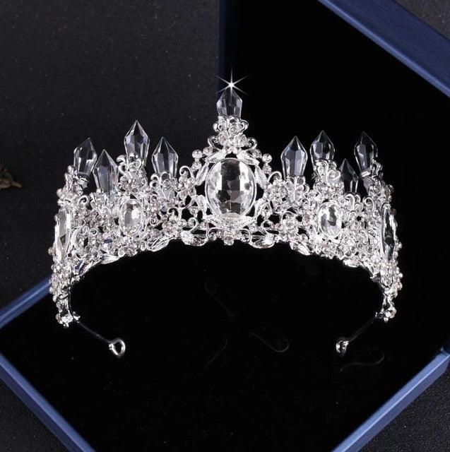 Women's Exquisite Silver Plated Necklace Set - With Tiara - dealskart.com.au