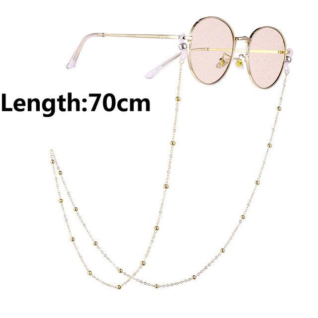 1pcs Eyeglass Strap Reading Glasses Hanging Chain Fashion Sunglasses Spectacles Holder Neck Cord Glasses Slip Metal Chain - dealskart.com.au