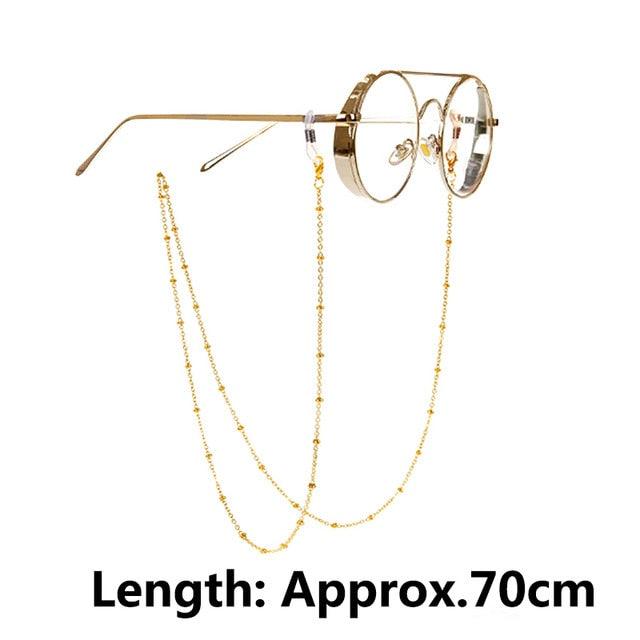 1pcs Eyeglass Strap Reading Glasses Hanging Chain Fashion Sunglasses Spectacles Holder Neck Cord Glasses Slip Metal Chain - dealskart.com.au