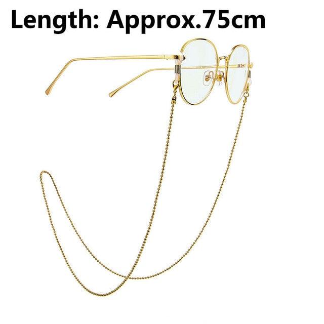1pcs Eyeglass Strap Reading Glasses Hanging Chain Fashion Sunglasses Spectacles Holder Neck Cord Glasses Slip Metal Chain - dealskart.com.au